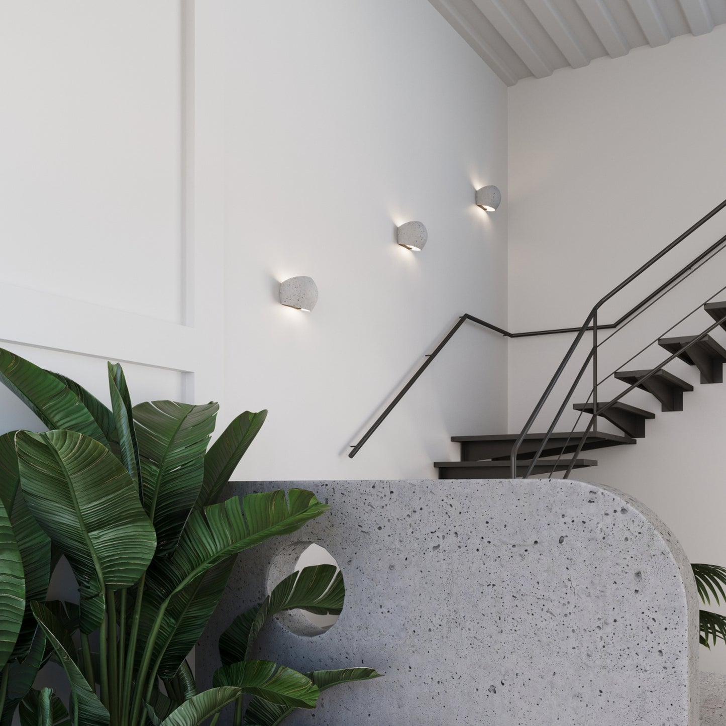 GLOBE beton betonnen wandlamp grijs