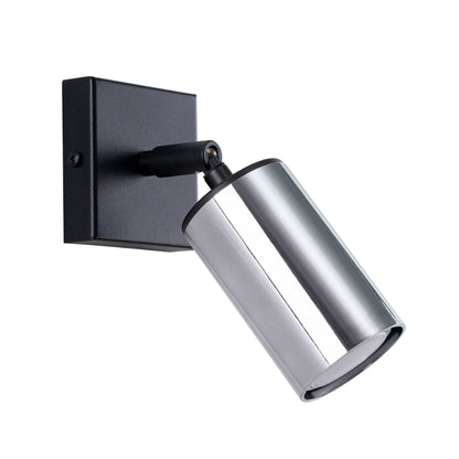 WINX cilindrische wandlamp zwart/chroom