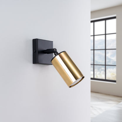 WINX cilindrische wandlamp zwart goud