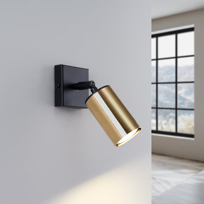 WINX cilindrische wandlamp zwart goud
