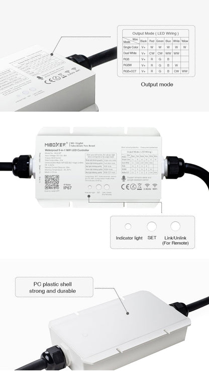 Mi-Light 4-Zone RGB+CCT Controller (WL5-WP)