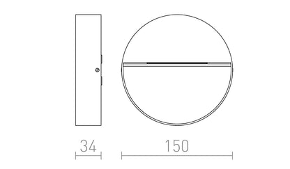 AQILA R maattekening diameter 15 cm