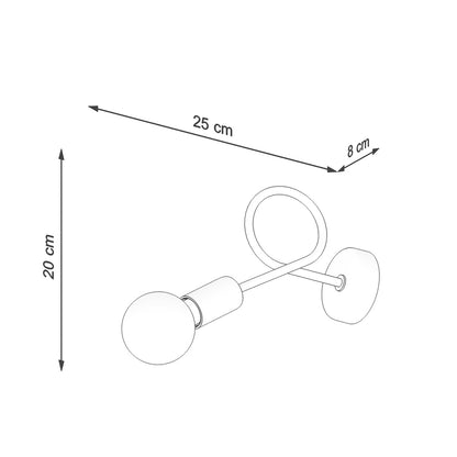 SUPEŁ design wandlamp zwart