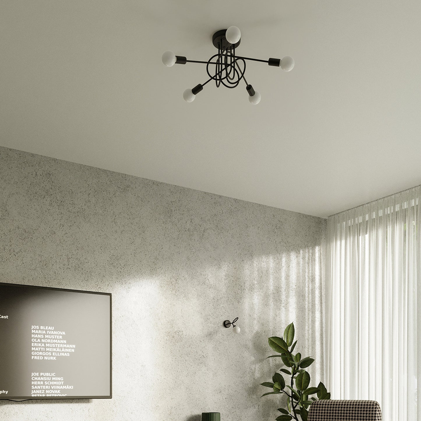 SUPEŁ design wandlamp zwart