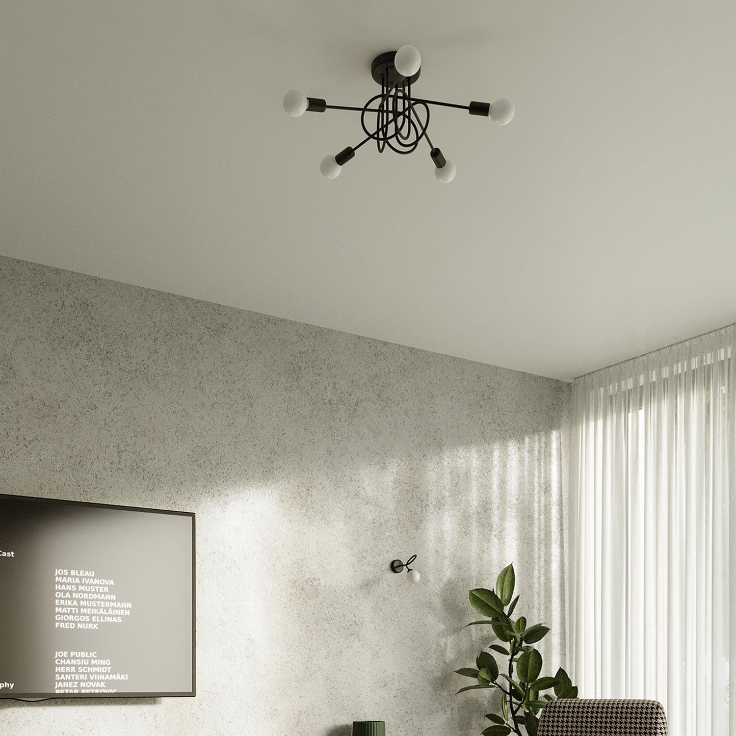 SUPEŁ design wandlamp zwart