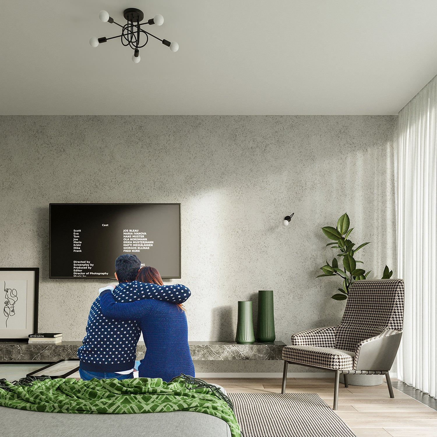 SUPEŁ design wandlamp zwart