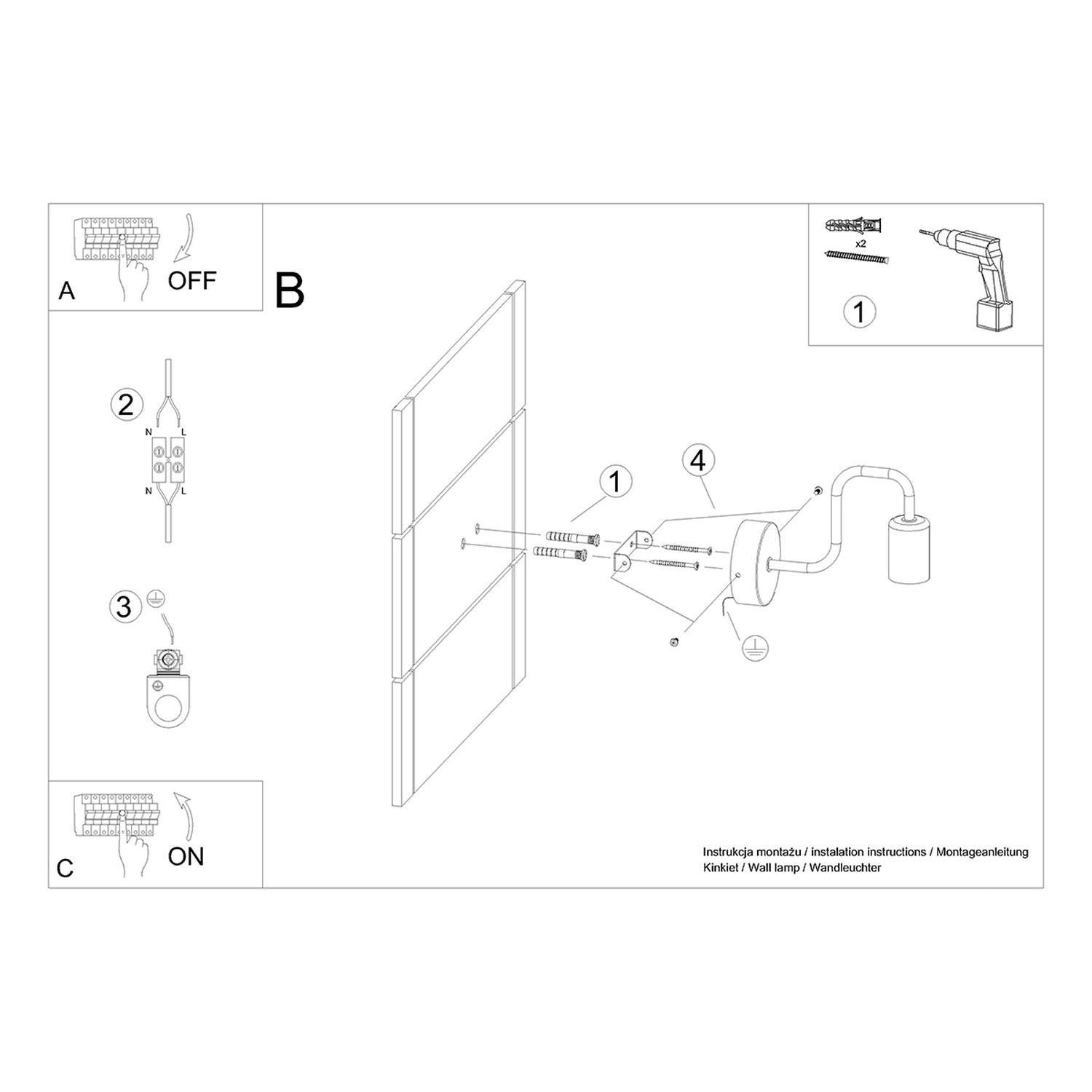 VECTOR design wandlamp zwart