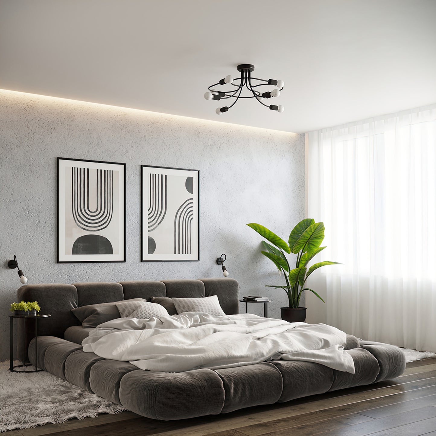 LEVAR design wandlamp zwart