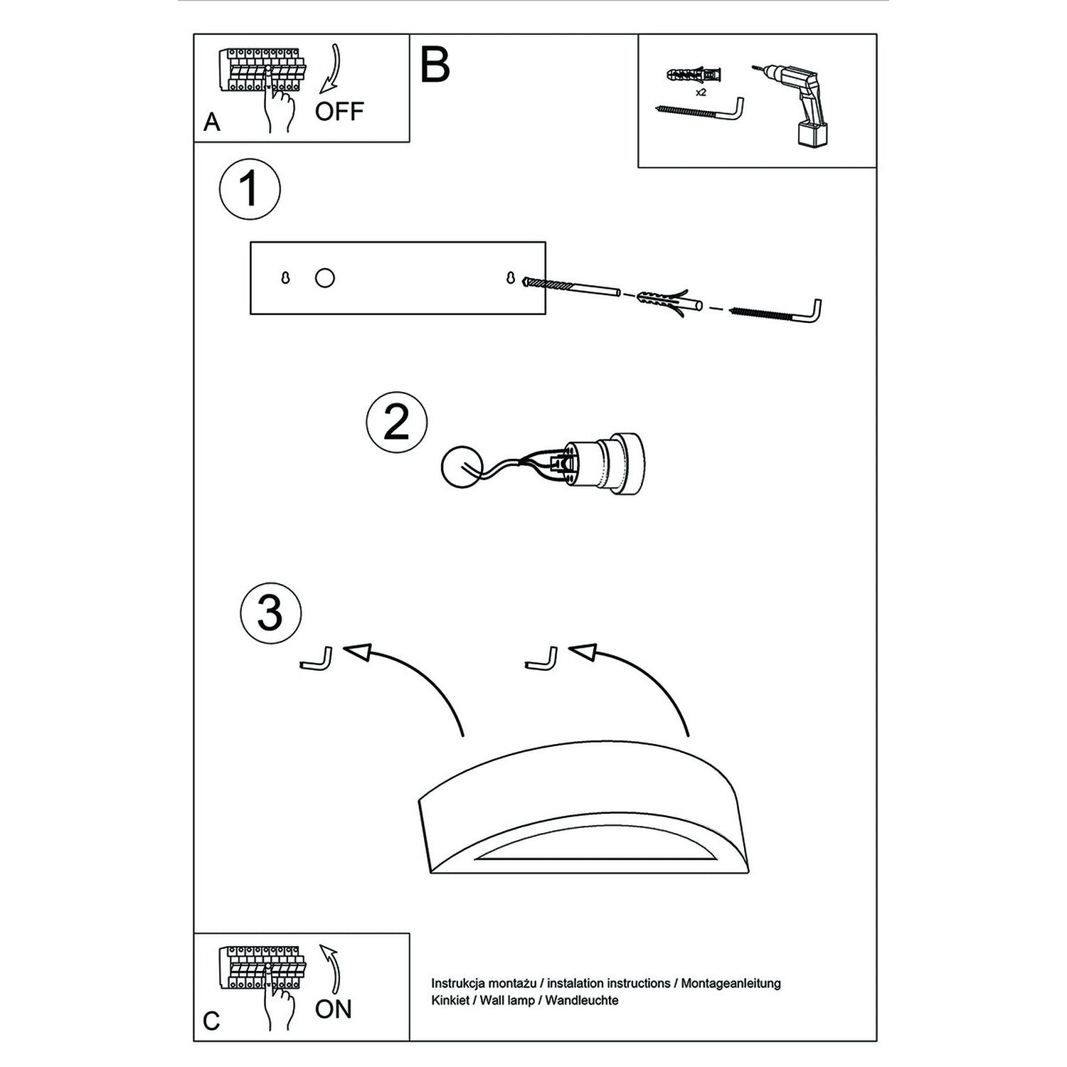 ATENA wandlamp wit 30 cm