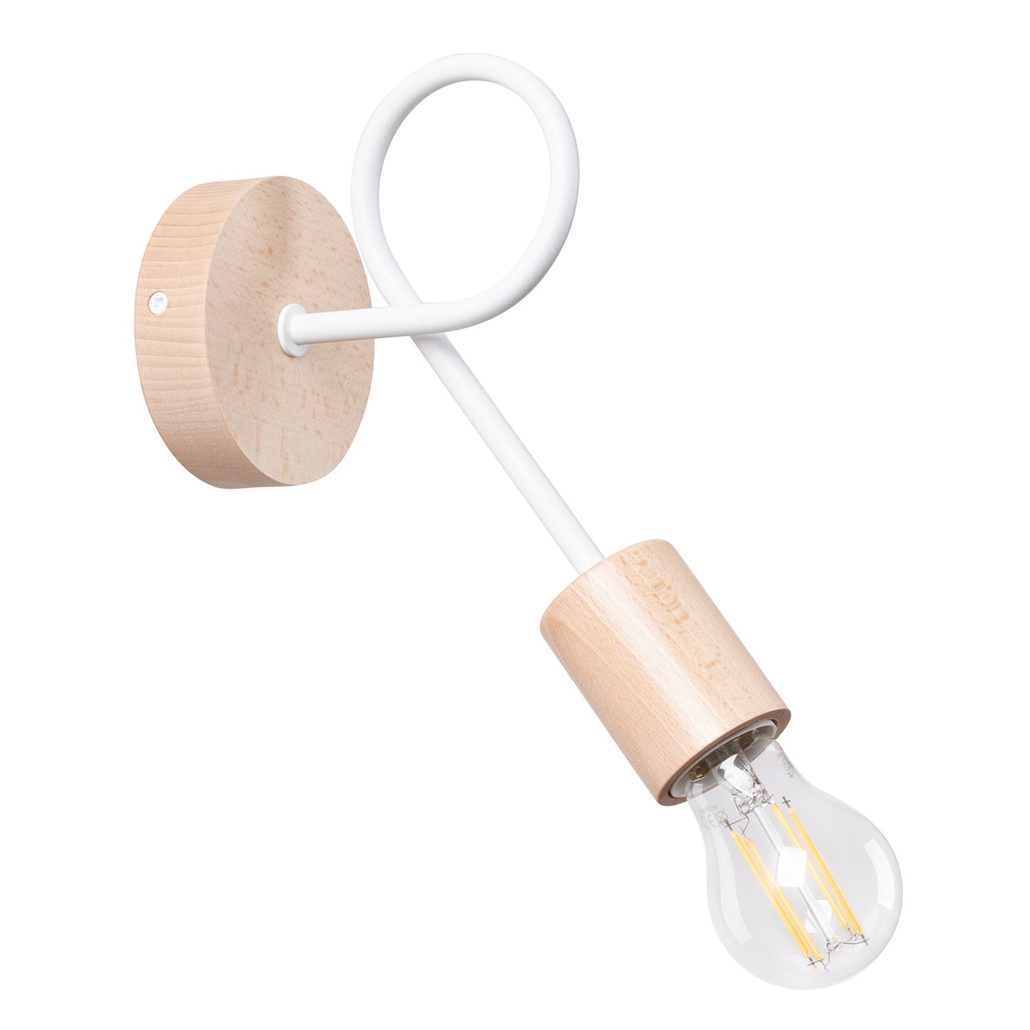 EMBER design wandlamp wit/naturel hout