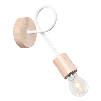 EMBER design wandlamp wit/naturel hout