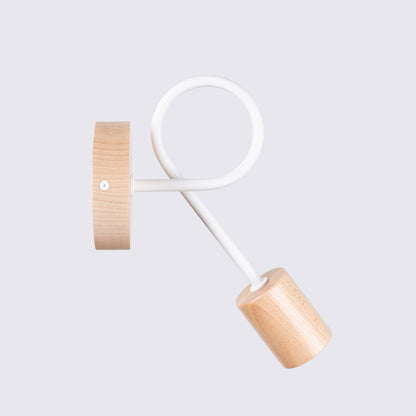 EMBER design wandlamp wit/naturel hout