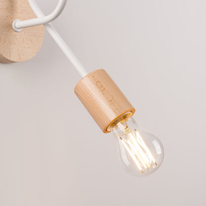 EMBER design wandlamp wit/naturel hout