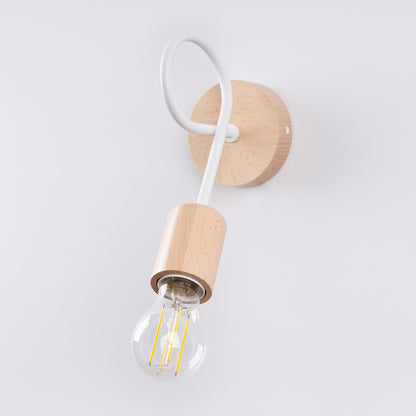 EMBER design wandlamp wit/naturel hout