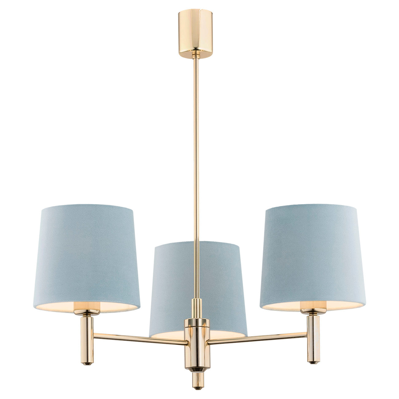 Ponte hanglamp Blauw-donkermessing 3-lichts