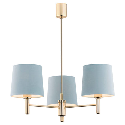 Ponte hanglamp Blauw-donkermessing 3-lichts