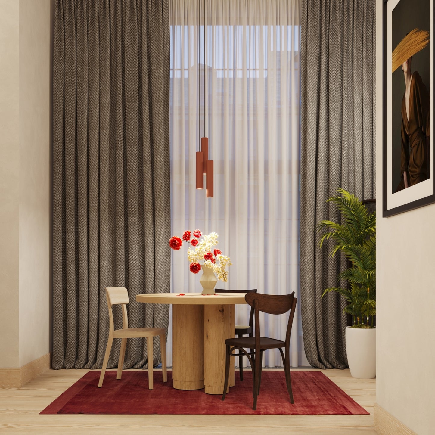 LAGOS 2 wandlamp rode oker