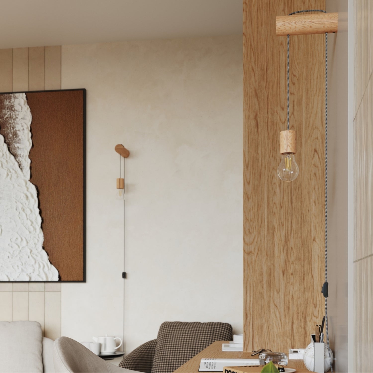 NIMBI houten wandlamp naturel hout