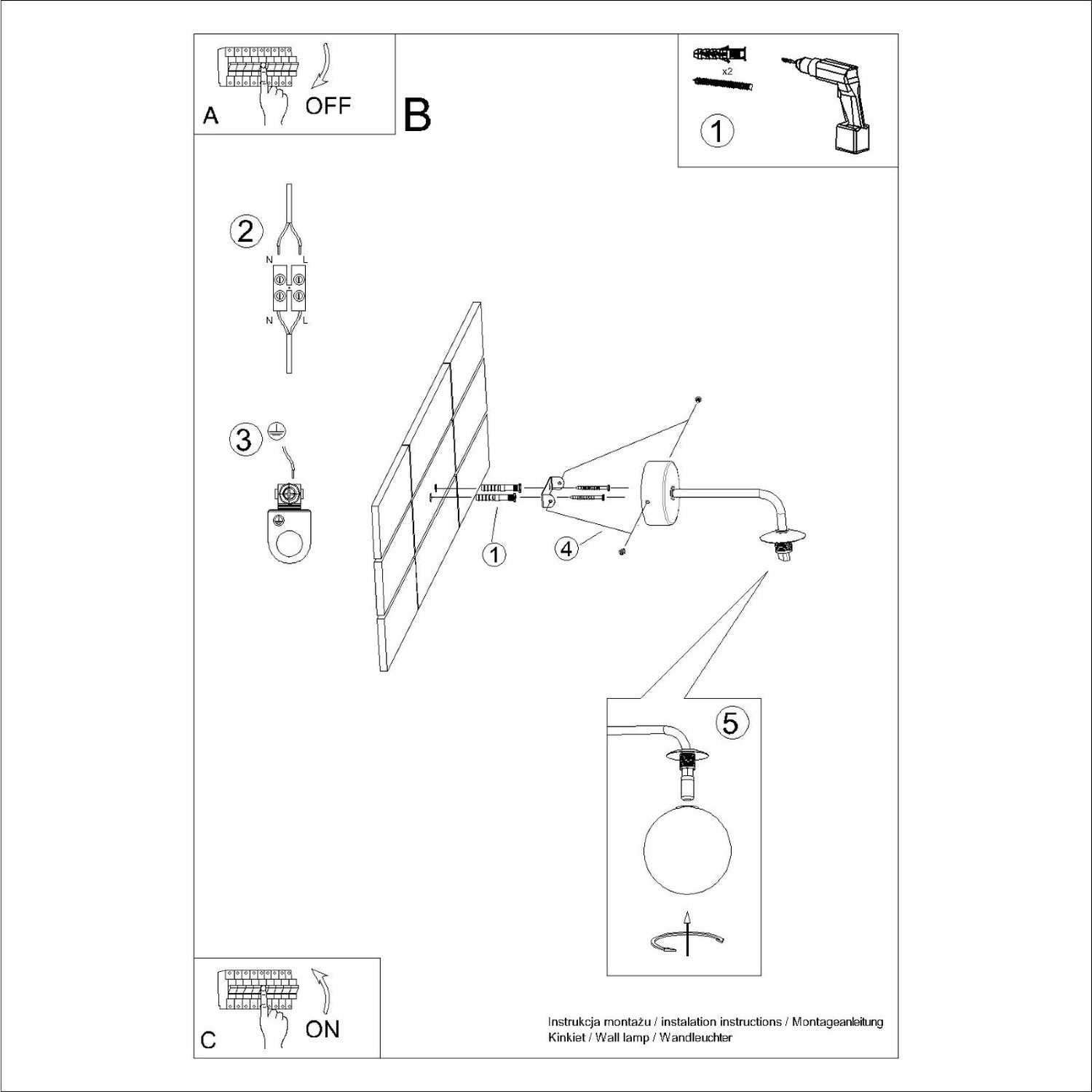 ASTRAL geometrische wandlamp wit