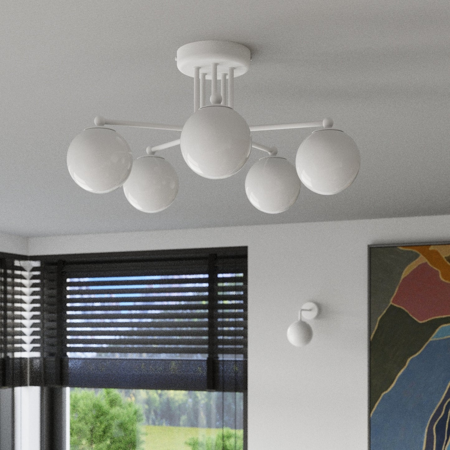 ASTRAL geometrische wandlamp wit