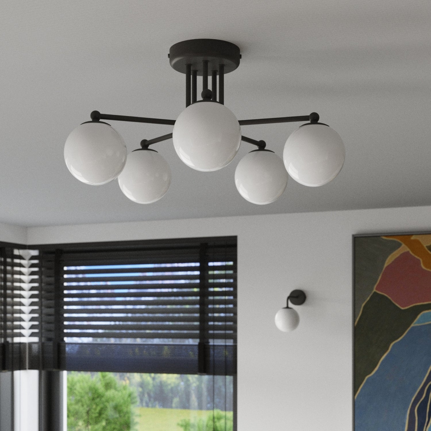 ASTRAL geometrische wandlamp zwart/wit