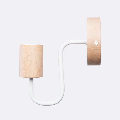 TIMBO geometrische wandlamp wit/naturel hout
