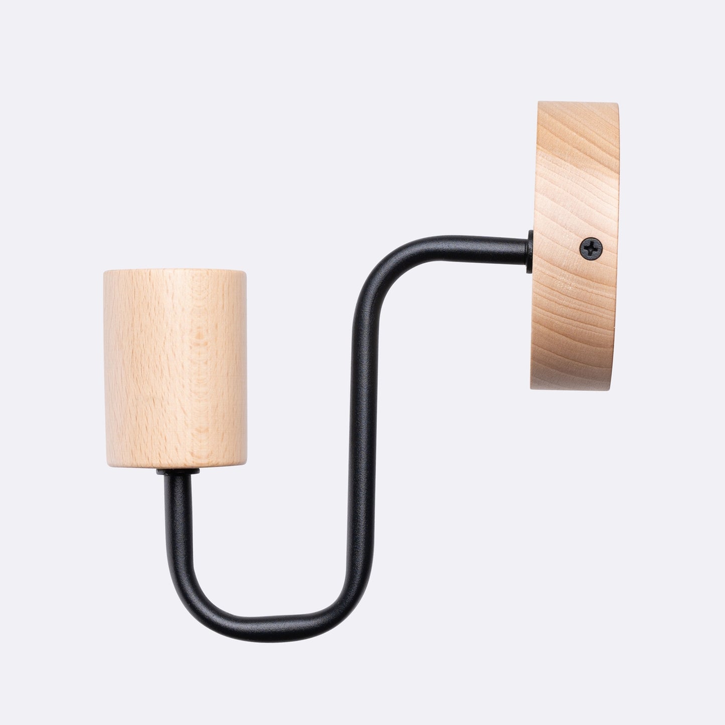 TIMBO geometrische wandlamp zwart/naturel hout