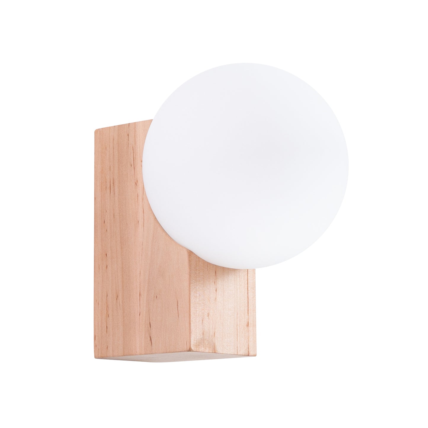 BULBO cilindrische wandlamp naturel hout/wit