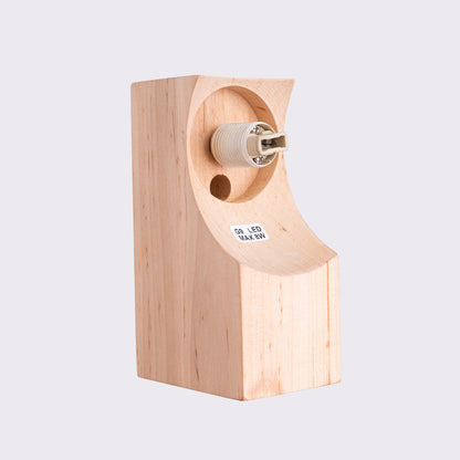 BULBO cilindrische wandlamp naturel hout/wit