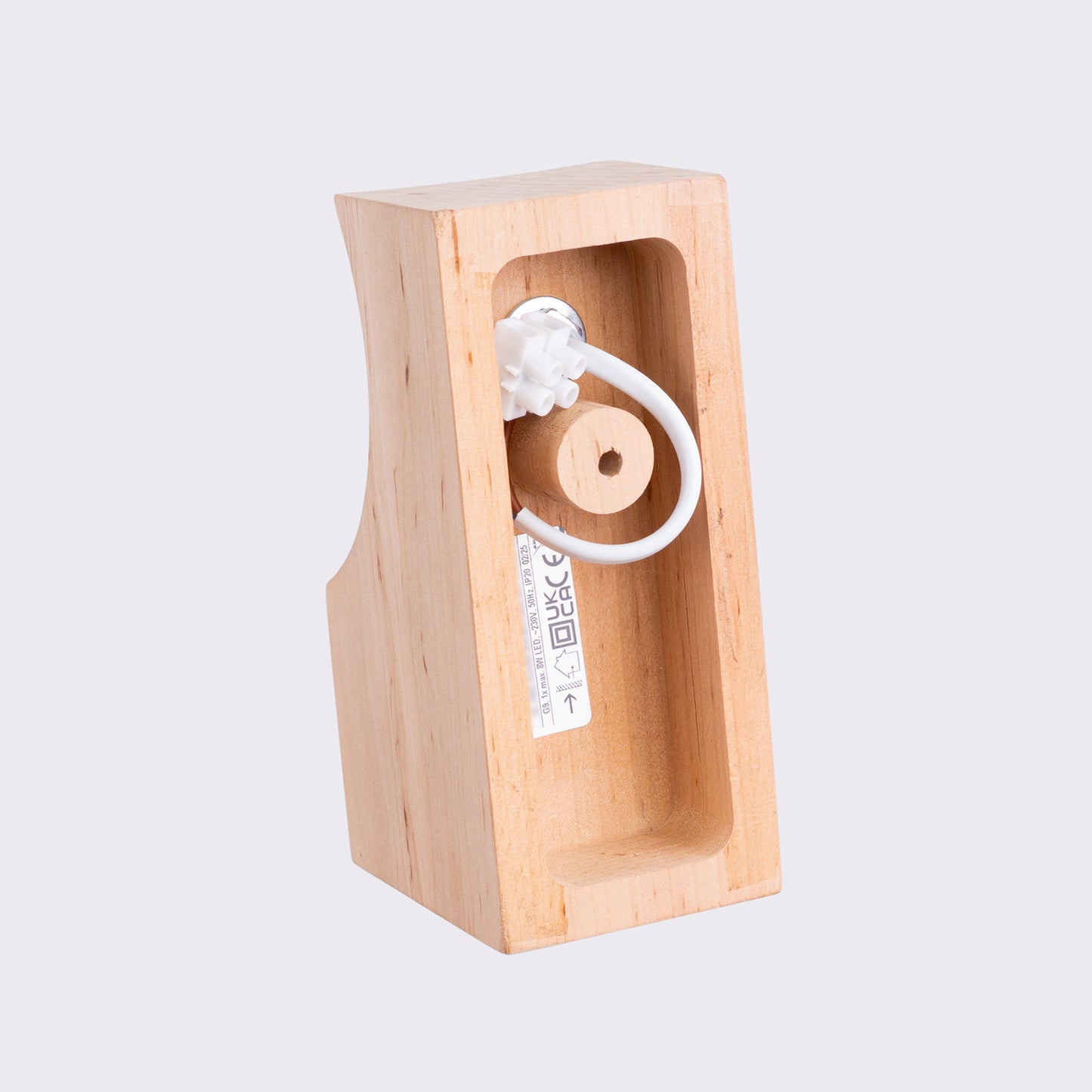 BULBO cilindrische wandlamp naturel hout/wit
