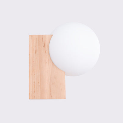 BULBO cilindrische wandlamp naturel hout/wit