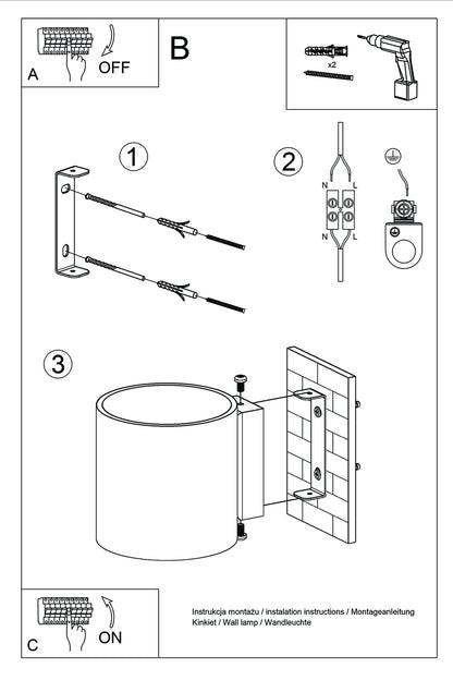 ORBIS wandlamp beton olijfgroen
