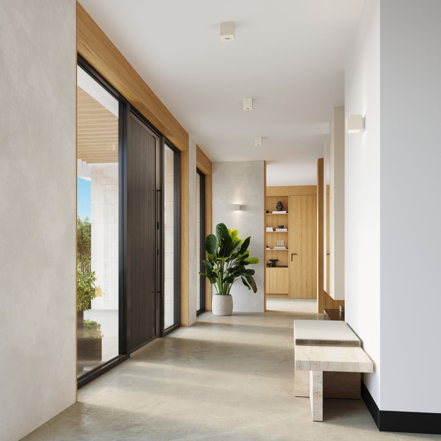 QUAD wandlamp beton beige