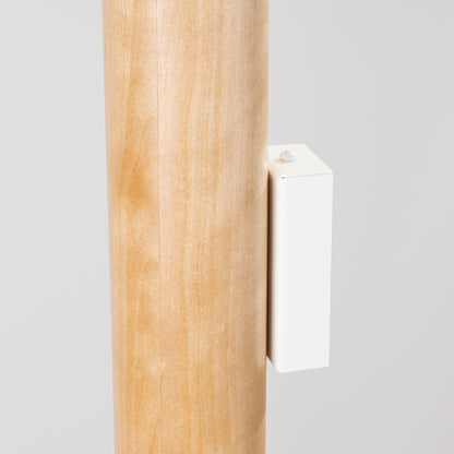 LINO cilindrische wandlamp naturel hout/wit