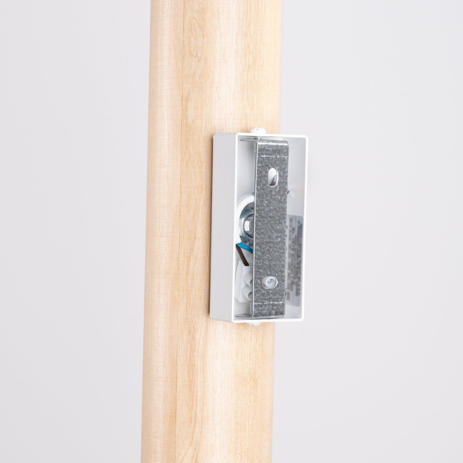 LINO cilindrische wandlamp naturel hout/wit