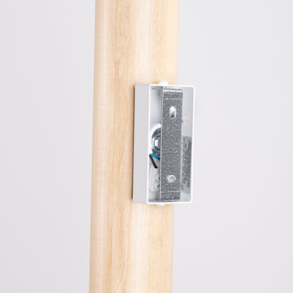 LINO cilindrische wandlamp naturel hout/wit