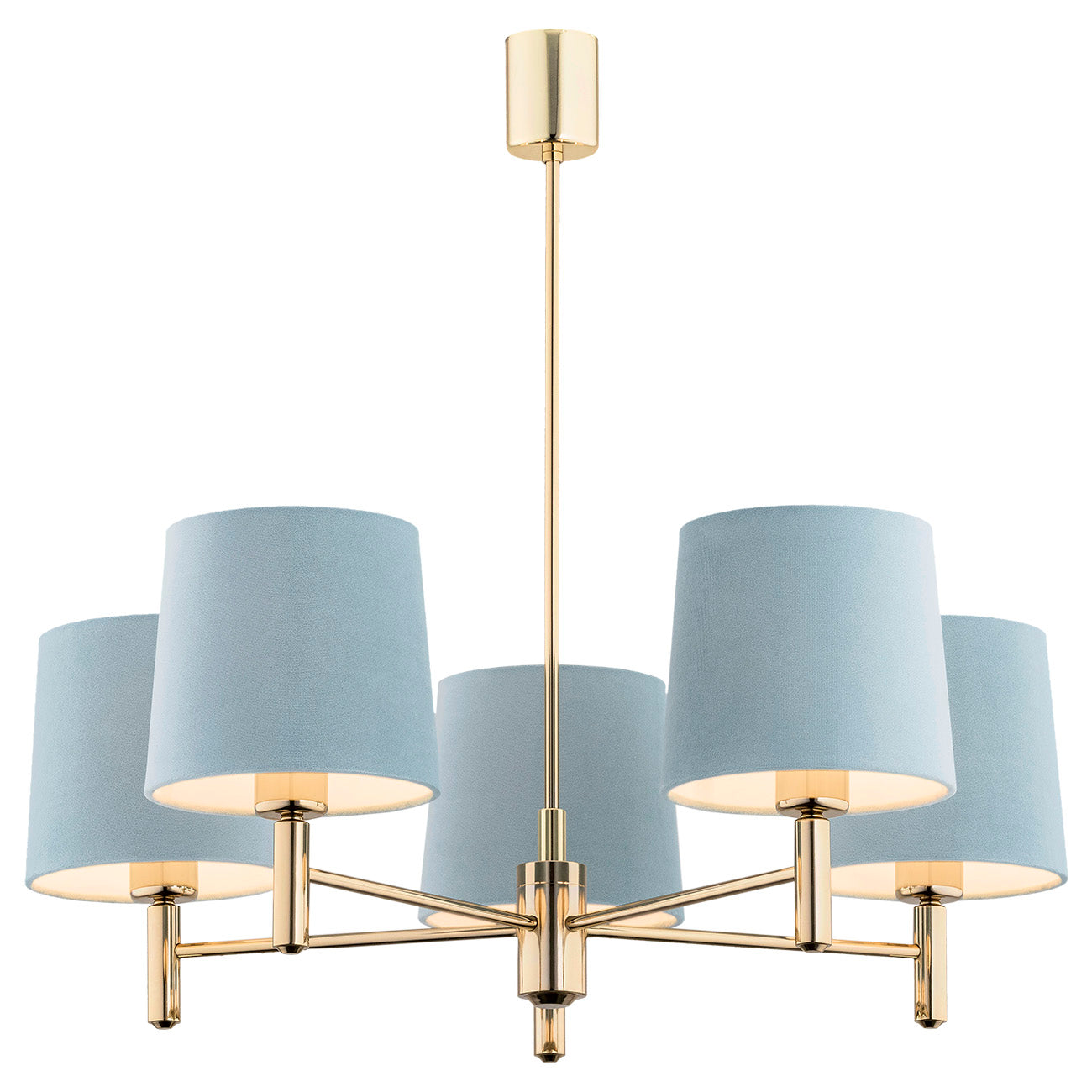 Ponte hanglamp Blauw-donkermessing 5-lichts