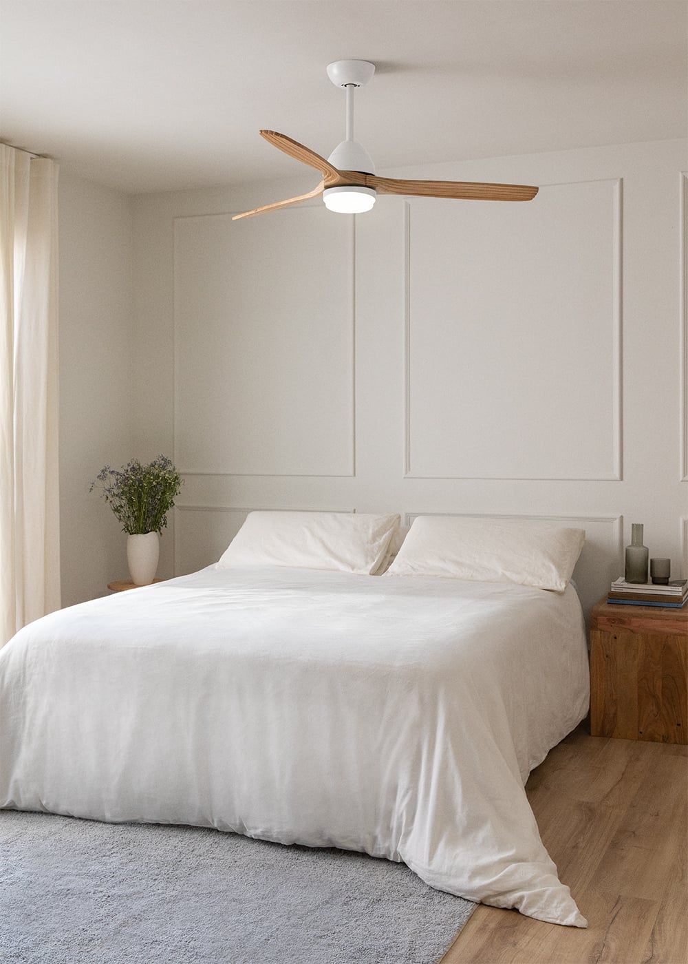 Cupavo plafondventilator wit / licht hout