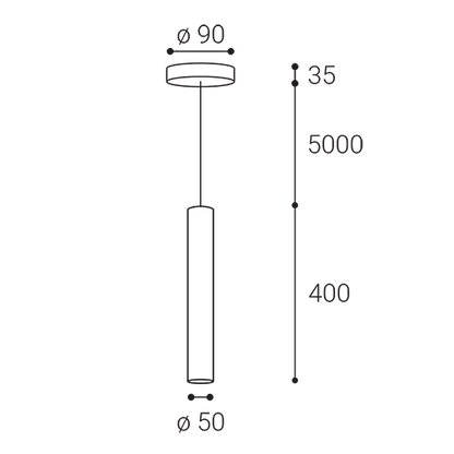 LED2 MIKY 40 Z hanglamp - afmetingen