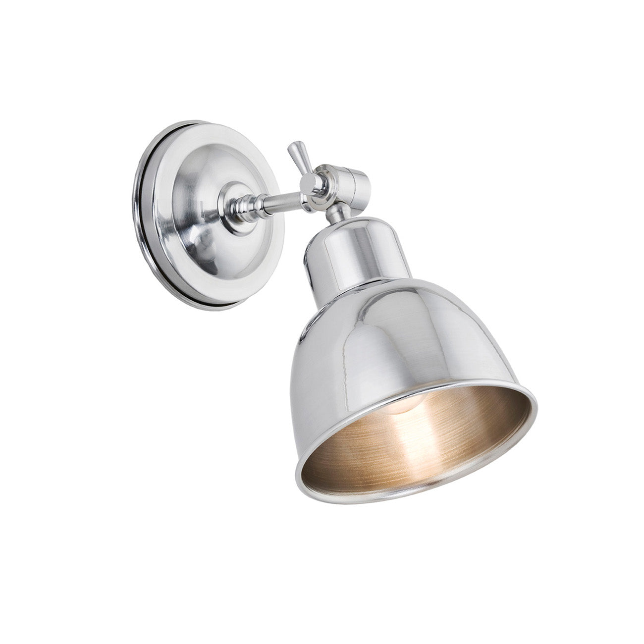 Eufrat wandlamp Geborsteld chroom 1-lichts