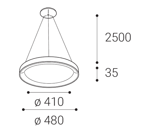 LED2 BELLA SLIM P-Z hanglamp - afmetingen