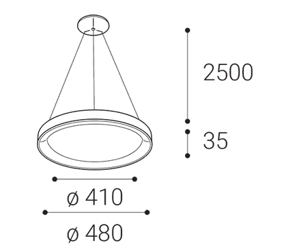 LED2 BELLA SLIM P-Z hanglamp - afmetingen