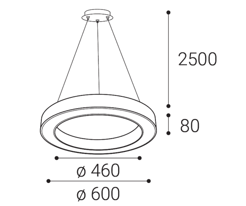 LED2 SATURN SLIM P-Z hanglamp - afmetingen