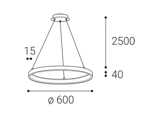 LED2 CIRO hanglamp - afmetingen