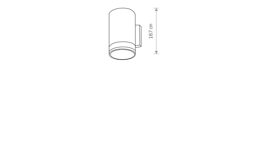 Rockaro | E27 buitenwandlamp spot | IP44 grafiet