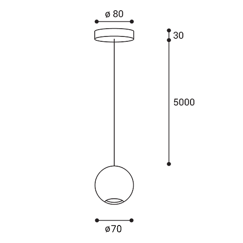 LED2 OCCO Z hanglamp - afmetingen