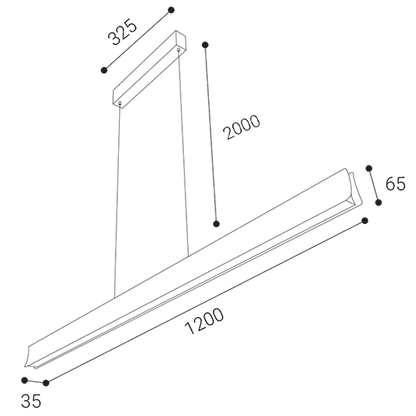 LED2 HELA hanglamp - afmetingen