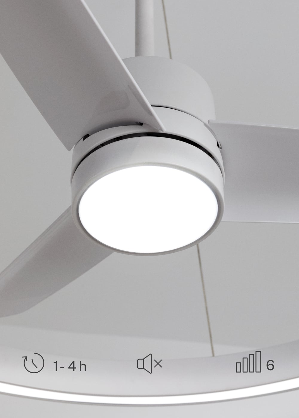 Halovaro | plafondventilator met LED-lichtring | DC 36W | Ø108 cm