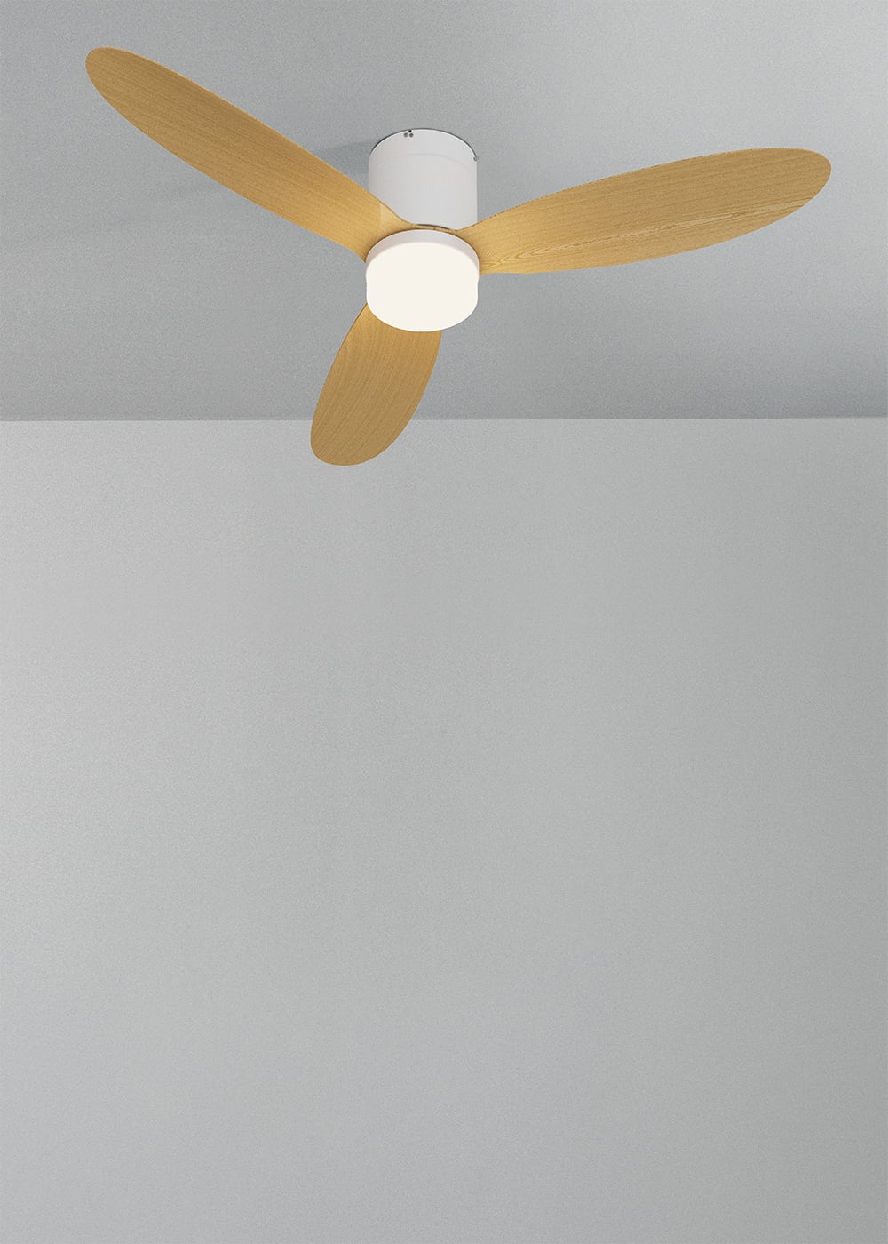 Litavo plafondventilator wit / licht hout