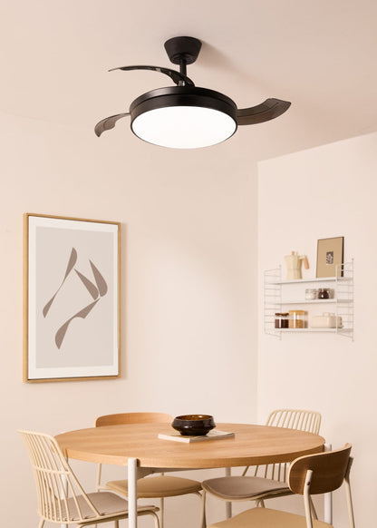 Clarivo | plafondventilator met intrekbare bladen | DC 40W | LED | Ø91 of Ø108 cm